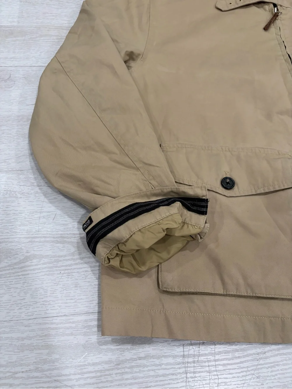 Tommy Hilfiger Vintage Men’s Tan Khaki Motorcycle Full Zip Up Jacket Size L